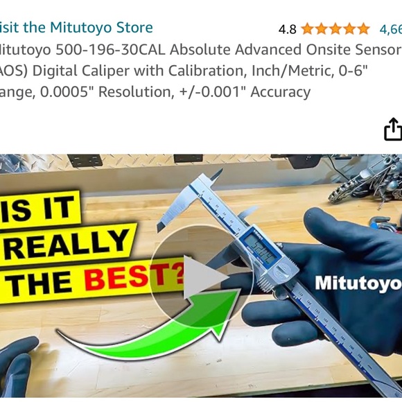 Mitutoyo 500-196-30CAL Absolute Advanced Digimatic Caliper - Picture 4 of 5